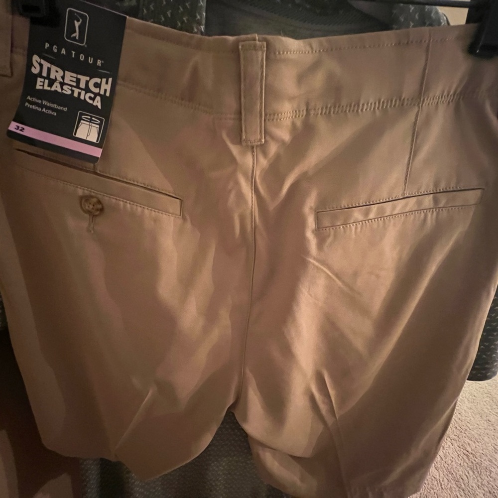 PGA Tour Men's Flat Front Shorts - Tan